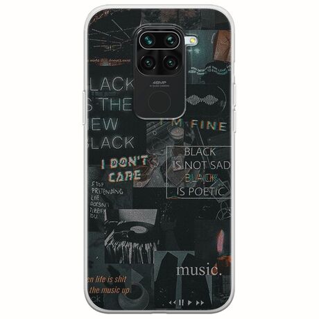 Aesthetic Black Xiaomi Redmi Note 9 Flexible TPU (Διάφανη Σιλικόνη)