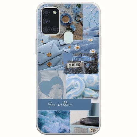 Aesthetic Blue Samsung Galaxy A21s Flexible TPU (Διάφανη Σιλικόνη)