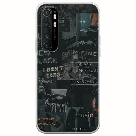 Aesthetic Black Xiaomi Mi Note 10 Lite Flexible TPU (Διάφανη Σιλικόνη)