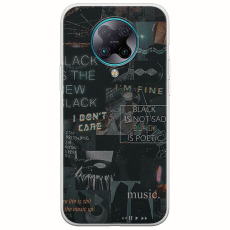 Aesthetic Black Xiaomi Poco F2 Pro Flexible TPU (Διάφανη Σιλικόνη)