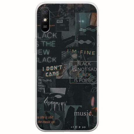 Aesthetic Black Xiaomi Redmi 9A Flexible TPU (Διάφανη Σιλικόνη)