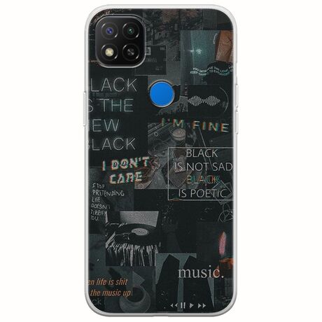 Aesthetic Black Xiaomi Redmi 9C Flexible TPU (Διάφανη Σιλικόνη)
