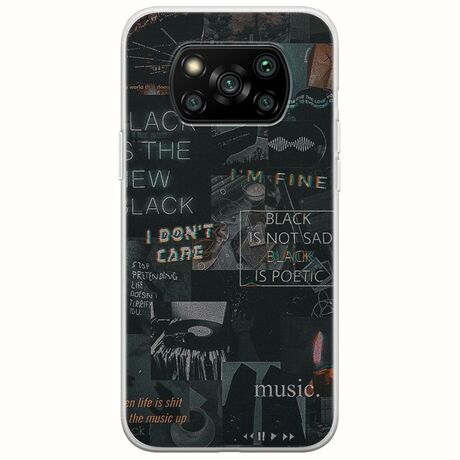 Aesthetic Black Xiaomi Poco X3 NFC / X3 Pro Flexible TPU (Διάφανη Σιλικόνη)