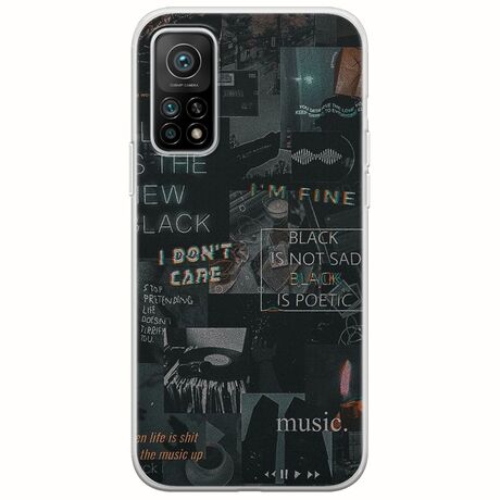 Aesthetic Black Xiaomi Mi 10T / Mi 10T Pro Flexible TPU (Διάφανη Σιλικόνη)