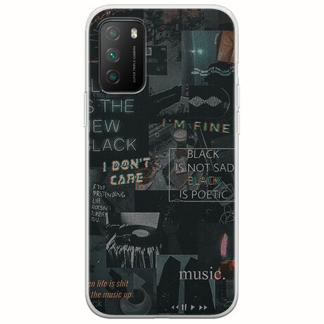 Aesthetic Black Xiaomi Poco M3 Flexible TPU (Διάφανη Σιλικόνη)