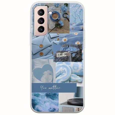 Aesthetic Blue Samsung Galaxy S21 Flexible TPU (Διάφανη Σιλικόνη)