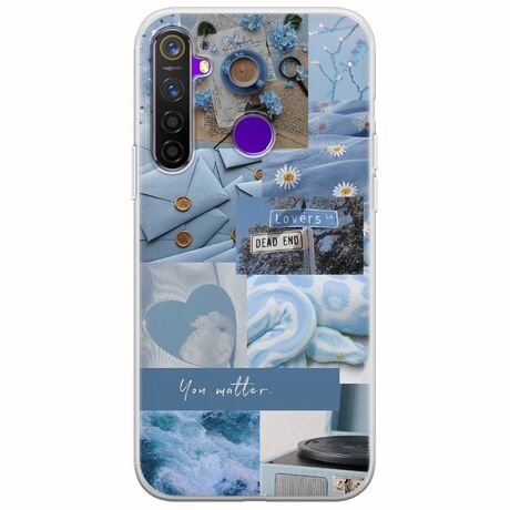 Aesthetic Blue Realme 5 Pro Flexible TPU (Διάφανη Σιλικόνη)