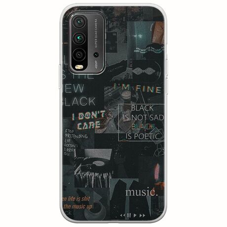 Aesthetic Black Xiaomi Redmi 9T Flexible TPU (Διάφανη Σιλικόνη)