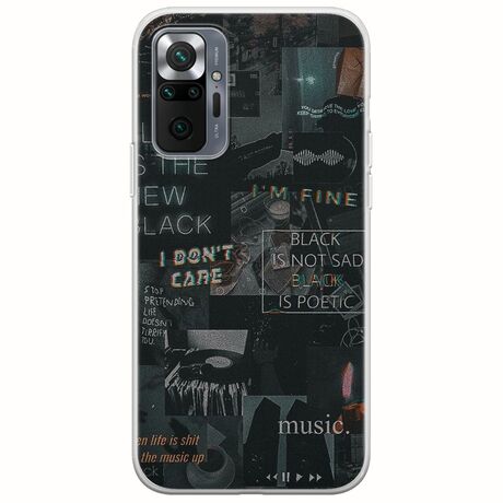 Aesthetic Black Xiaomi Redmi Note 10 Pro / 10 Pro Max Flexible TPU (Διάφανη Σιλικόνη)