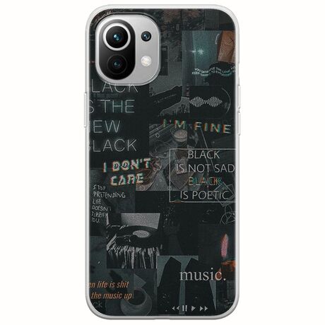 Aesthetic Black Xiaomi Mi 11 Lite / 11 Lite NE / 5G Flexible TPU (Διάφανη Σιλικόνη)