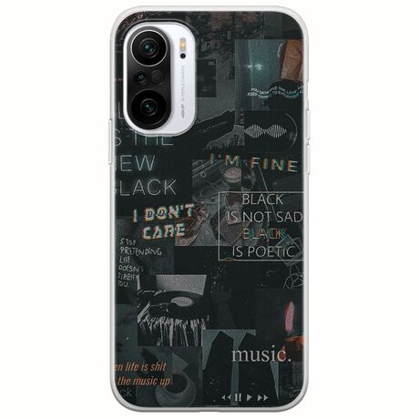 Aesthetic Black Xiaomi Poco F3 Flexible TPU (Διάφανη Σιλικόνη)