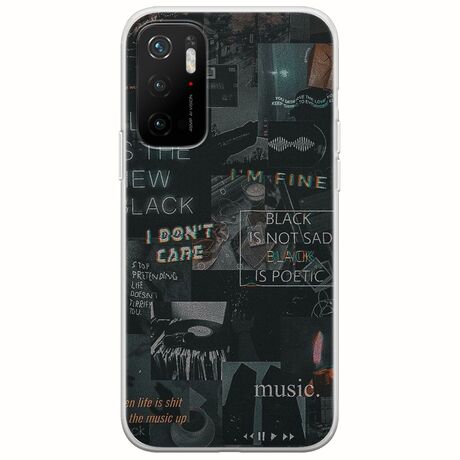Aesthetic Black Xiaomi Poco M3 Pro 5G Flexible TPU (Διάφανη Σιλικόνη)