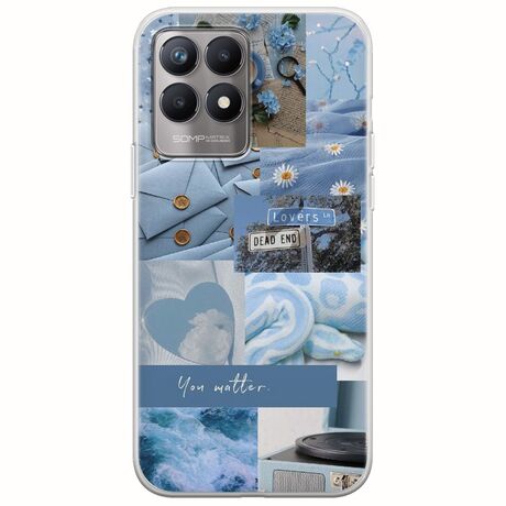 Aesthetic Blue Realme 8i Flexible TPU (Διάφανη Σιλικόνη)