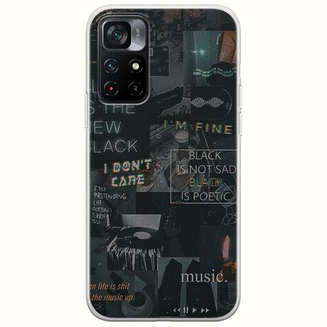 Aesthetic Black Xiaomi Poco M4 Pro 5G Flexible TPU (Διάφανη Σιλικόνη)