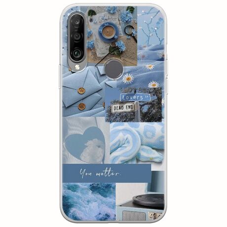 Aesthetic Blue Huawei Y6p Flexible TPU (Διάφανη Σιλικόνη)