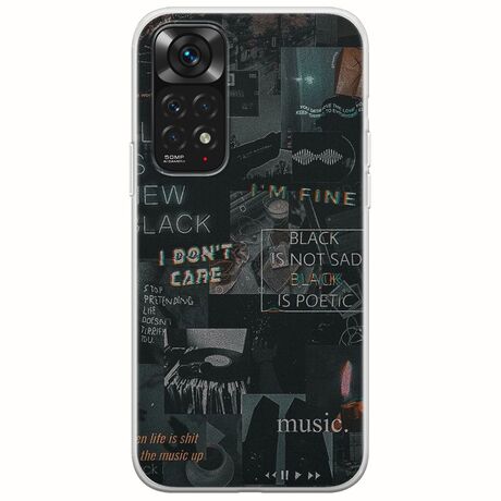 Aesthetic Black Xiaomi Redmi Note 11 / 11s Flexible TPU (Διάφανη Σιλικόνη)