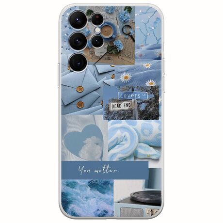 Aesthetic Blue Samsung Galaxy S22 Ultra Flexible TPU (Διάφανη Σιλικόνη)