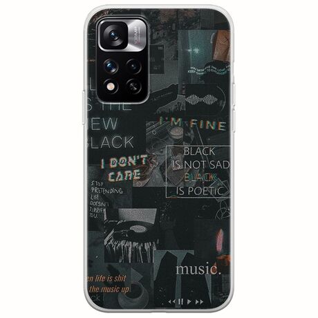 Aesthetic Black Xiaomi Redmi Note 11 Pro Plus 5G Flexible TPU (Διάφανη Σιλικόνη)