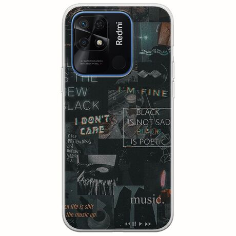 Aesthetic Black Xiaomi Redmi 10C Flexible TPU (Διάφανη Σιλικόνη)