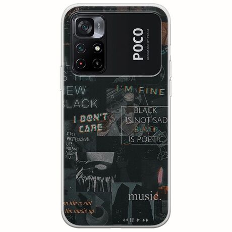 Aesthetic Black Xiaomi Poco M4 Pro 4G Flexible TPU (Διάφανη Σιλικόνη)