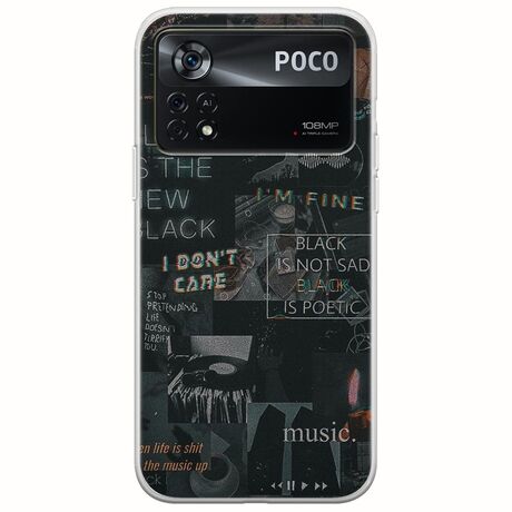 Aesthetic Black Xiaomi Poco X4 Pro 5G Flexible TPU (Διάφανη Σιλικόνη)