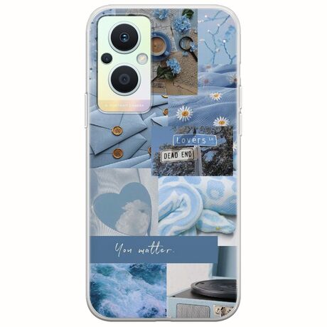 Aesthetic Blue Oppo Reno 7 Lite 5G Flexible TPU (Διάφανη Σιλικόνη)