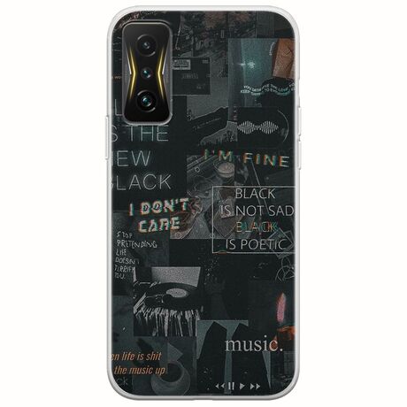 Aesthetic Black Xiaomi Poco F4 GT 5G Flexible TPU (Διάφανη Σιλικόνη)