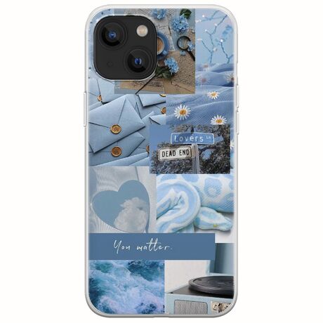 Aesthetic Blue iPhone 14 Plus Flexible TPU (Διάφανη Σιλικόνη)