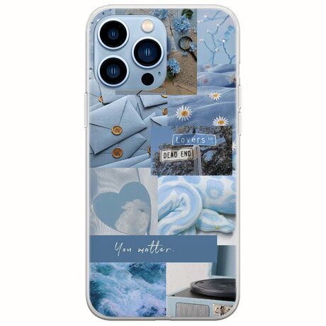 Aesthetic Blue iPhone 14 Pro Max Flexible TPU (Διάφανη Σιλικόνη)