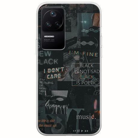 Aesthetic Black Xiaomi Poco F4 5G Flexible TPU (Διάφανη Σιλικόνη)