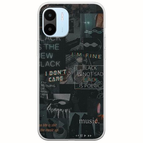Aesthetic Black Xiaomi Redmi A1 Flexible TPU (Διάφανη Σιλικόνη)