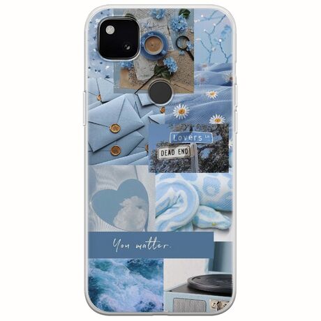 Aesthetic Blue Google Pixel 4a 4G Flexible TPU (Διάφανη Σιλικόνη)