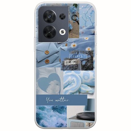 Aesthetic Blue Oppo Reno 8 5G Flexible TPU (Διάφανη Σιλικόνη)