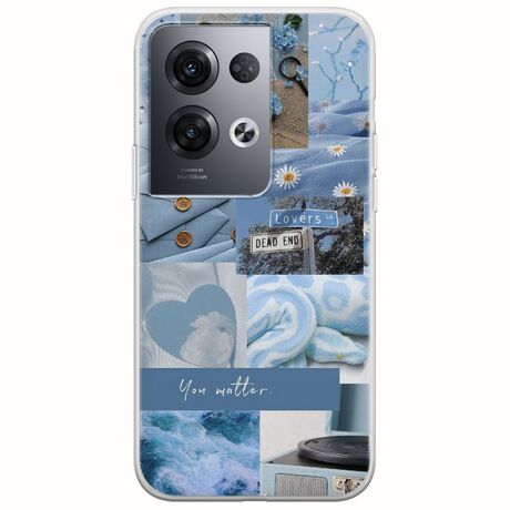Aesthetic Blue Oppo Reno 8 Pro 5G Flexible TPU (Διάφανη Σιλικόνη)