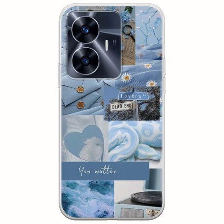 Aesthetic Blue Realme C55 Flexible TPU (Διάφανη Σιλικόνη)