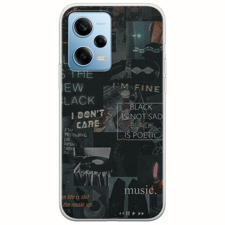 Aesthetic Black Xiaomi Redmi Note 12 4G Flexible TPU (Διάφανη Σιλικόνη)