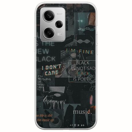 Aesthetic Black Xiaomi Redmi Note 12 Pro 5G Flexible TPU (Διάφανη Σιλικόνη)