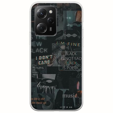 Aesthetic Black Xiaomi Poco X5 Pro 5G Flexible TPU (Διάφανη Σιλικόνη)