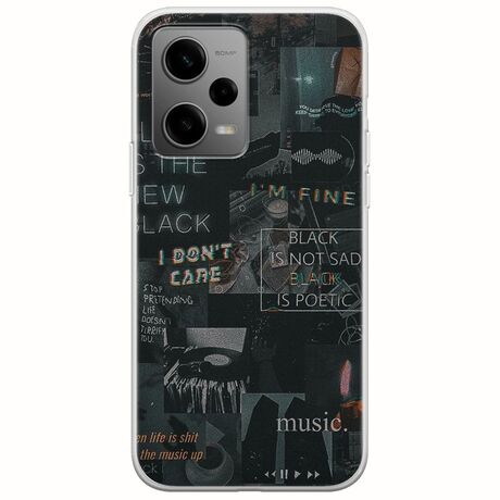 Aesthetic Black Xiaomi Poco X5 5G Flexible TPU (Διάφανη Σιλικόνη)
