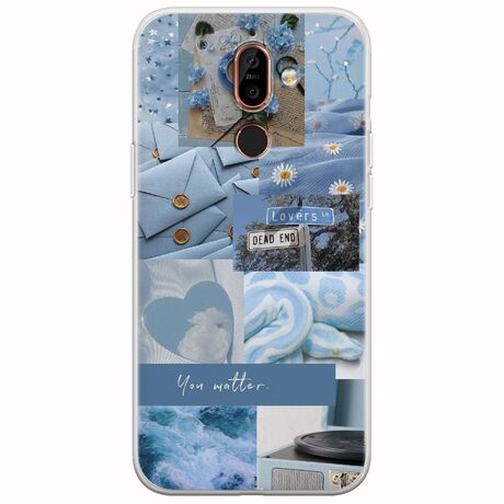 Aesthetic Blue Nokia 7 Plus  Flexible TPU (Διάφανη Σιλικόνη)