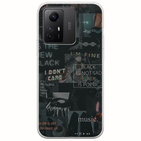 Aesthetic Black Xiaomi Redmi Note 12S Flexible TPU (Διάφανη Σιλικόνη)