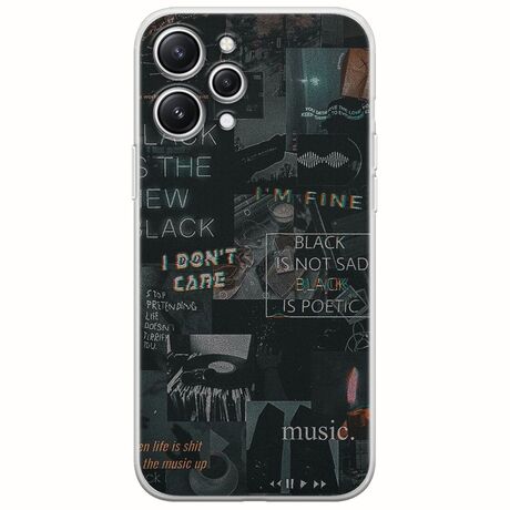 Aesthetic Black Xiaomi Redmi 12 Flexible TPU (Διάφανη Σιλικόνη)