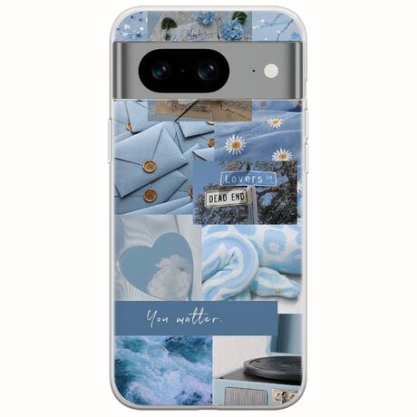 Aesthetic Blue Google Pixel 8 5G Flexible TPU (Διάφανη Σιλικόνη)