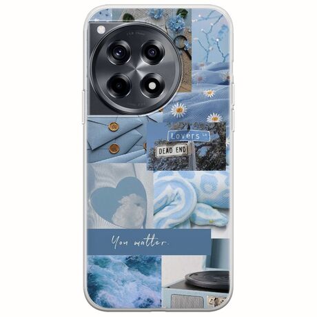 Aesthetic Blue OnePlus 12R 5G Flexible TPU (Διάφανη Σιλικόνη)