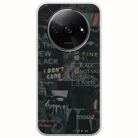 Aesthetic Black Xiaomi Redmi A3 Flexible TPU (Διάφανη Σιλικόνη)