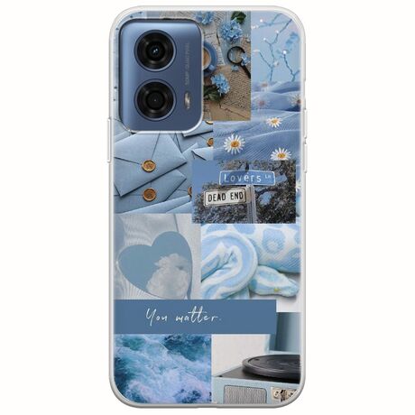 Aesthetic Blue Motorola Moto G24 Flexible TPU (Διάφανη Σιλικόνη)