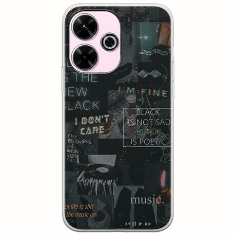 Aesthetic Black Xiaomi Poco M6 4G Flexible TPU (Διάφανη Σιλικόνη)