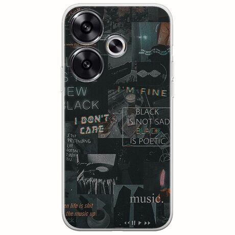 Aesthetic Black Xiaomi Poco F6 5G Flexible TPU (Διάφανη Σιλικόνη)