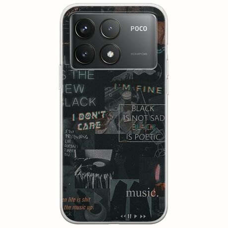 Aesthetic Black Xiaomi Poco F6 Pro 5G Flexible TPU (Διάφανη Σιλικόνη)