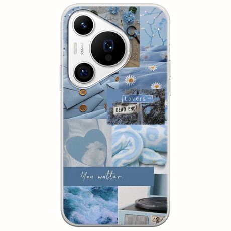 Aesthetic Blue Huawei Pura 70 Pro Flexible TPU (Διάφανη Σιλικόνη)